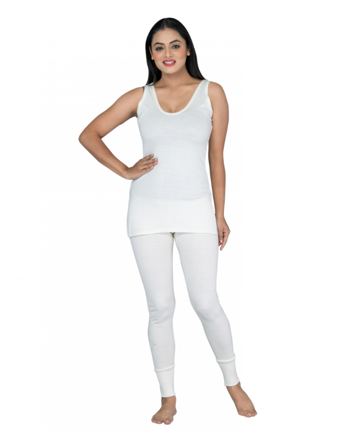 Shop Women Inner Slip SL Combo Woolblend Thermal Cream at Woollen Wear